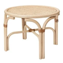 Parolan Rottinki Punos Pöytä, Matala, Lasikansi, Luonnonvärinen