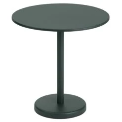 Muuto Linear Steel Café Pöytä, Pyöreä, 70 Cm, Tummanvihreä